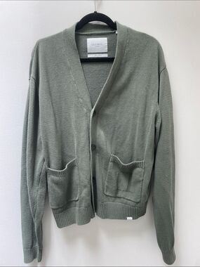 Les Deux Forest Linen Cardigan Size Men's Large Quiet Luxury Preppy Blokecore
